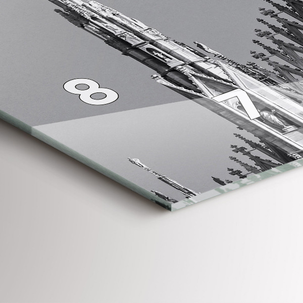 Glass wall clock rectangular Milan Cathedral