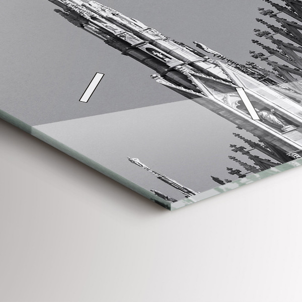 Glass wall clock rectangular Milan Cathedral