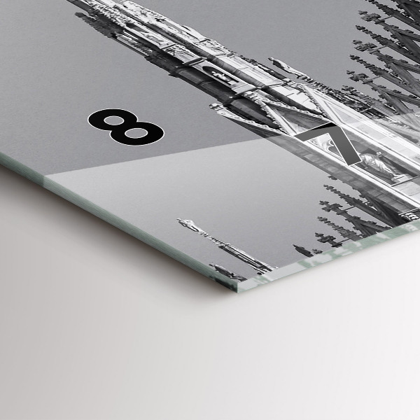 Glass wall clock rectangular Milan Cathedral