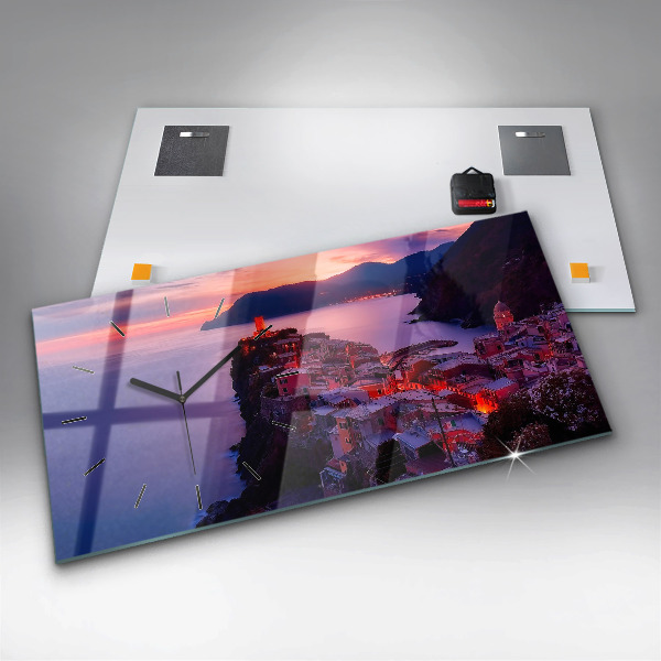 Glass wall clock rectangular The inscription Memories