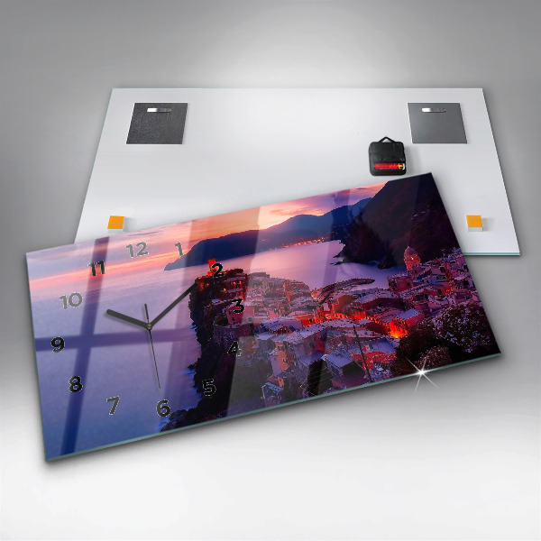 Glass wall clock rectangular The inscription Memories