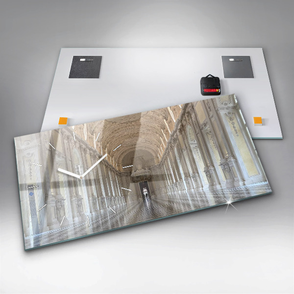Glass wall clock rectangular La Veneria Reale Museum