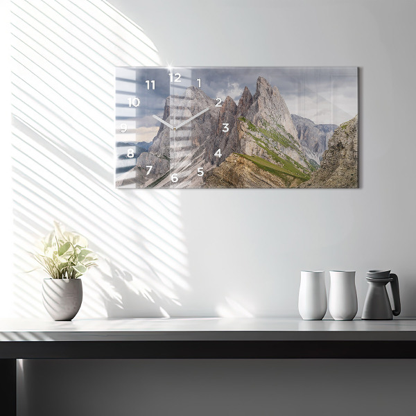 Glass wall clock rectangular Rocky Mountains