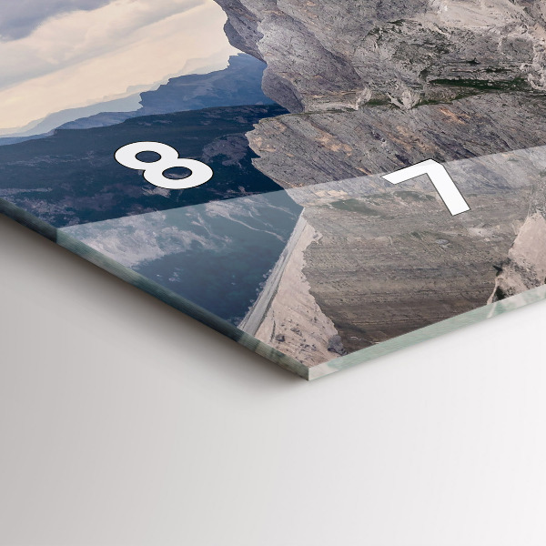 Glass wall clock rectangular Rocky Mountains