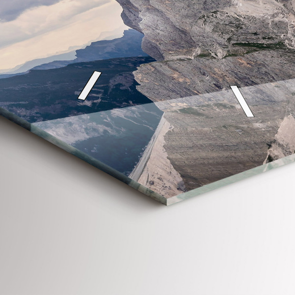 Glass wall clock rectangular Rocky Mountains