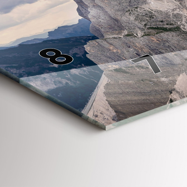 Glass wall clock rectangular Rocky Mountains