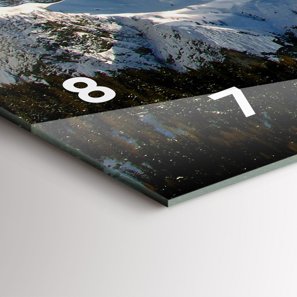 Glass wall clock rectangular Mountains Under Blue Sky