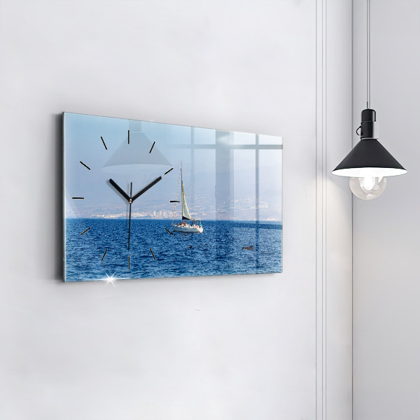 Glass wall clock rectangular Yacht in Tenerife