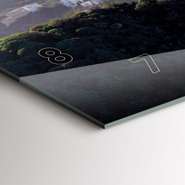 Glass wall clock rectangular Mountains by the ocean