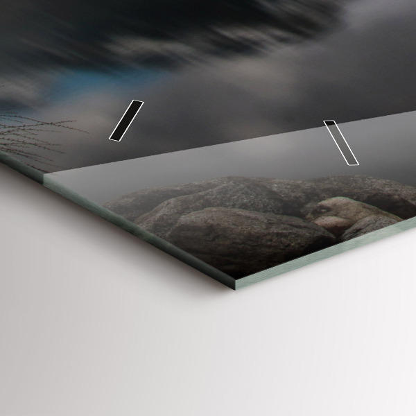 Glass wall clock rectangular High Tatras in Slovakia