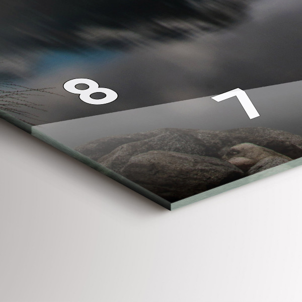 Glass wall clock rectangular High Tatras in Slovakia