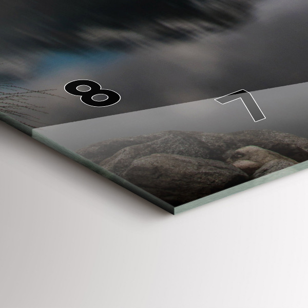 Glass wall clock rectangular High Tatras in Slovakia