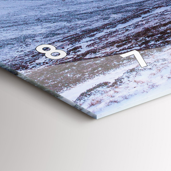 Glass wall clock rectangular Cottage in the mountains