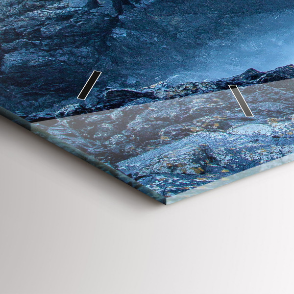 Glass wall clock rectangular Lighthouse