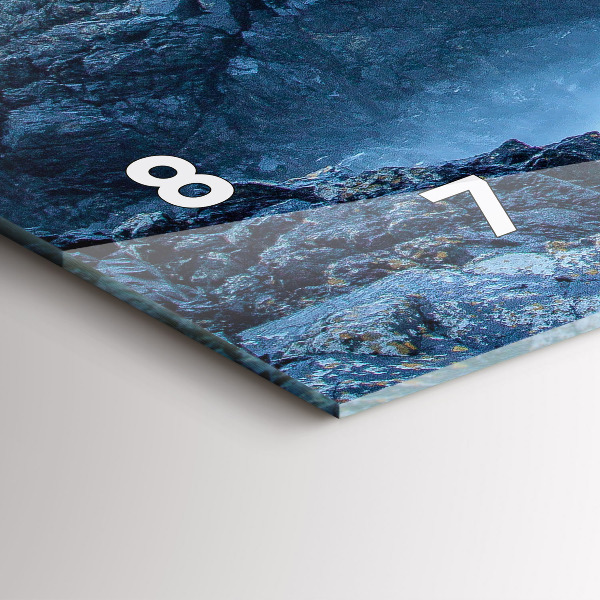 Glass wall clock rectangular Lighthouse