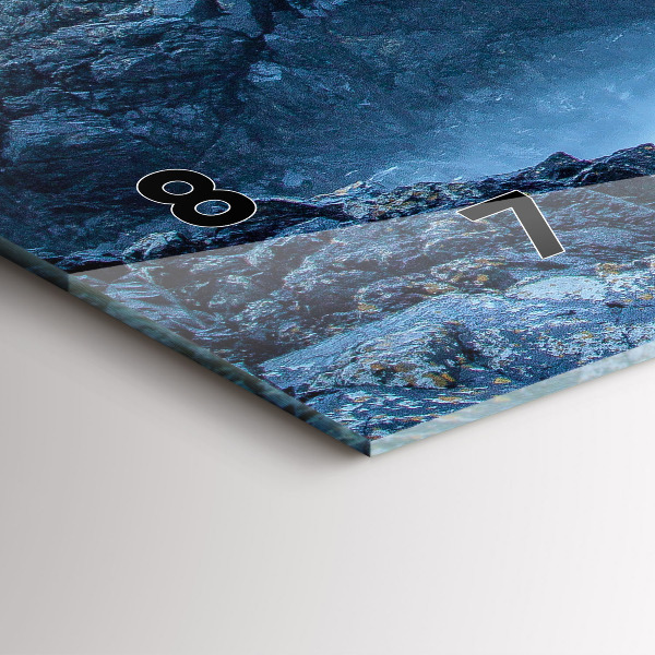 Glass wall clock rectangular Lighthouse