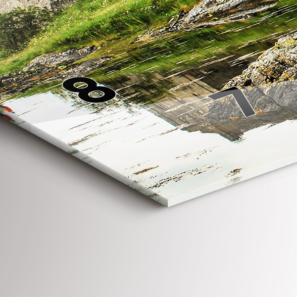Glass wall clock rectangular Eilean Donan Castle Scotland