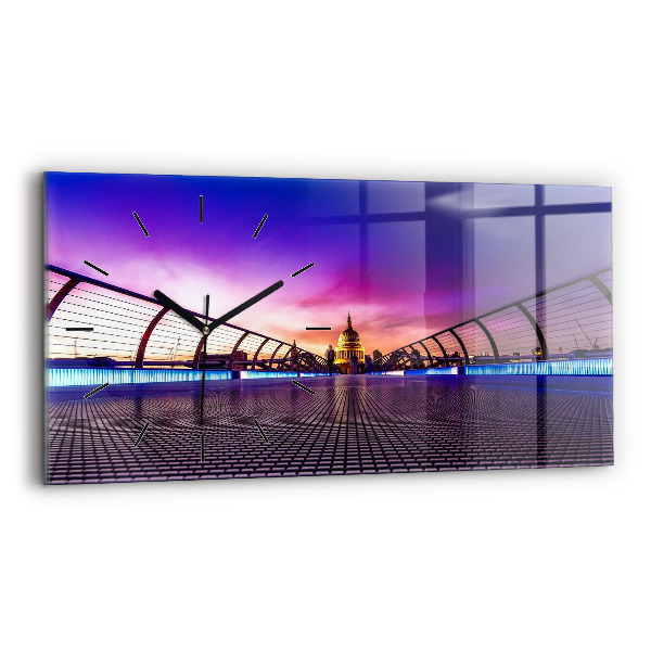 Glass wall clock rectangular St. Paul's Cathedral