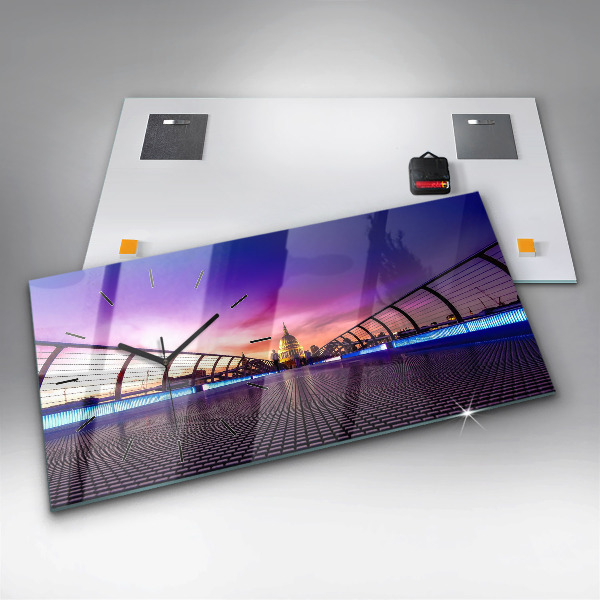 Glass wall clock rectangular St. Paul's Cathedral