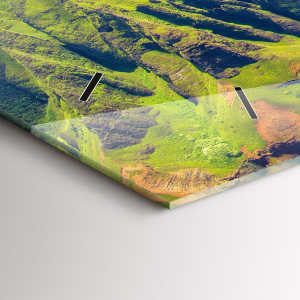 Glass wall clock rectangular The Sea in Hawaii