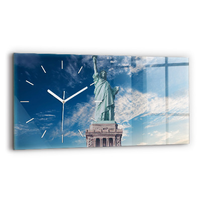 Glass wall clock rectangular Statue of Liberty New York