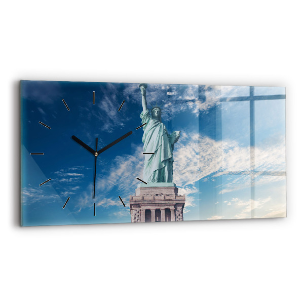 Glass wall clock rectangular Statue of Liberty New York