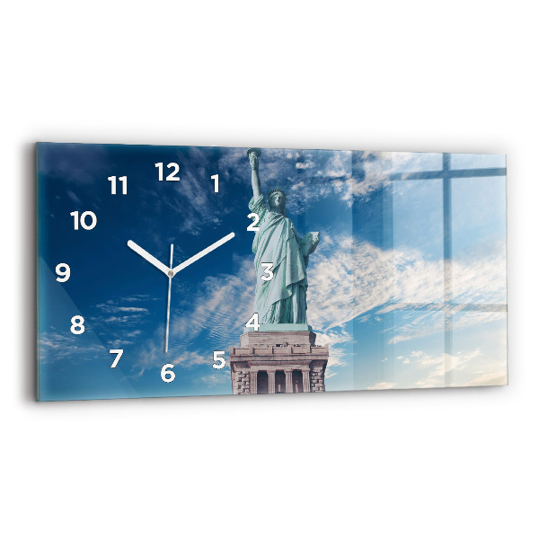 Glass wall clock rectangular Statue of Liberty New York