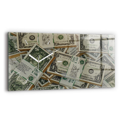 Glass wall clock rectangular 1 US dollar