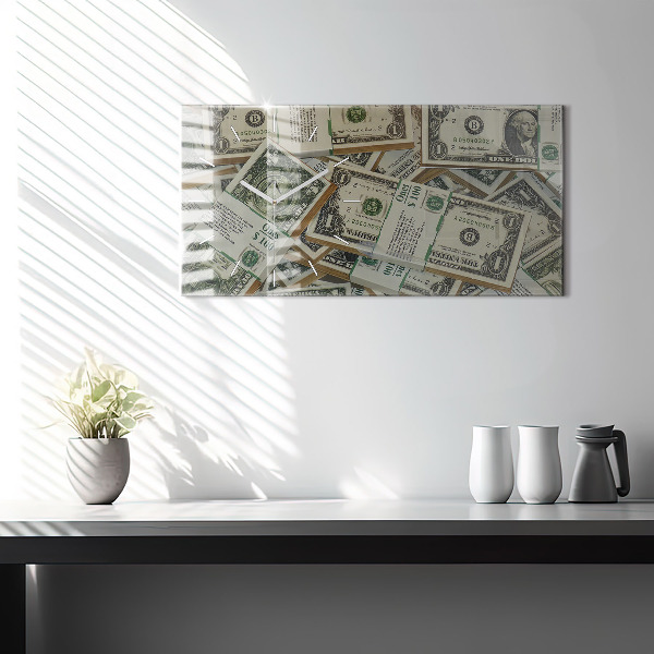 Glass wall clock rectangular 1 US dollar