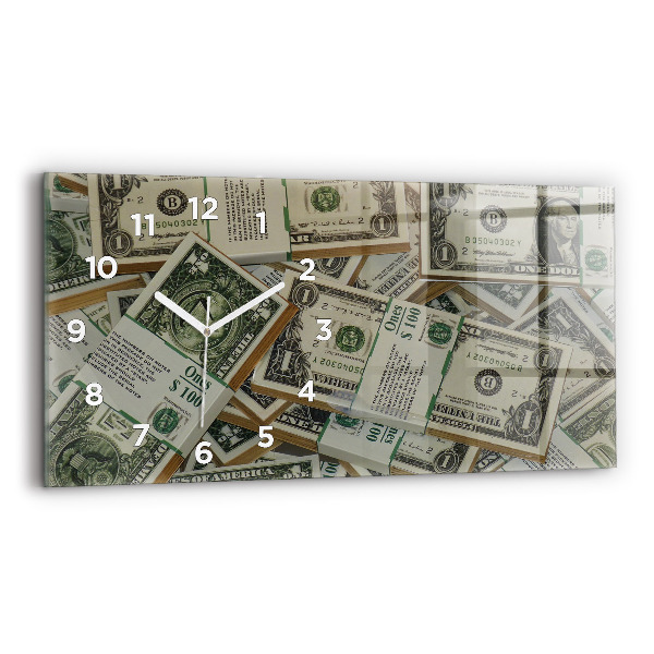 Glass wall clock rectangular 1 US dollar