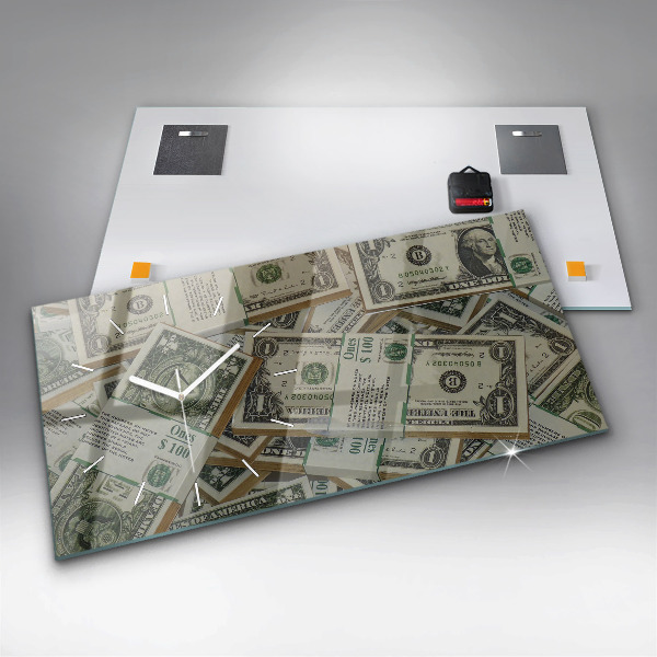 Glass wall clock rectangular 1 US dollar