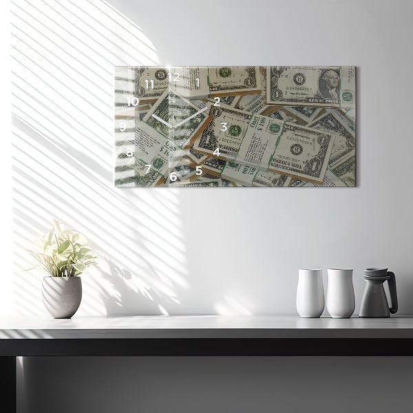 Glass wall clock rectangular 1 US dollar