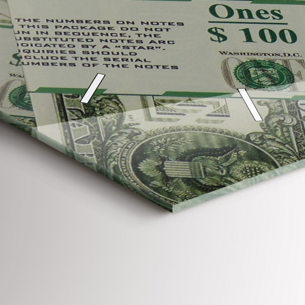 Glass wall clock rectangular 1 US dollar