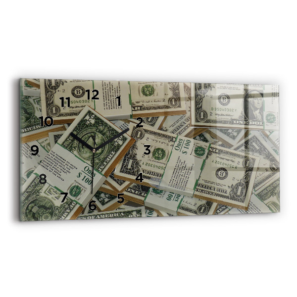 Glass wall clock rectangular 1 US dollar