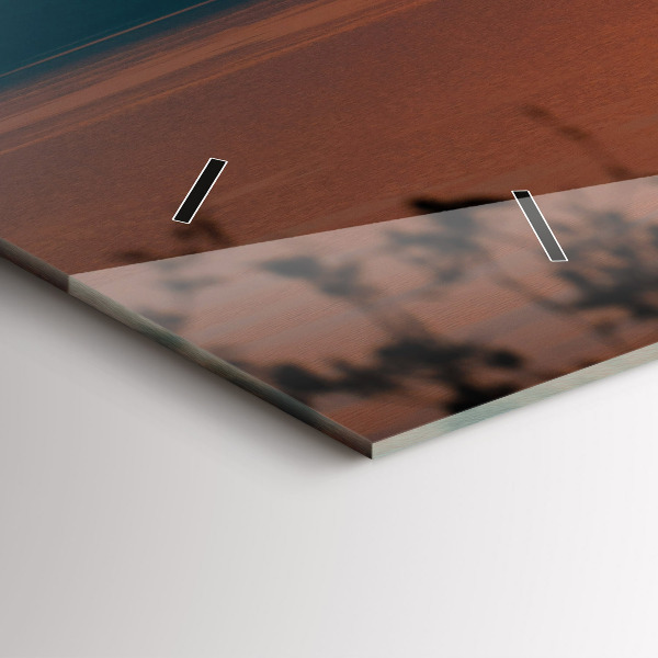 Glass wall clock rectangular Lake Balaton in the evening
