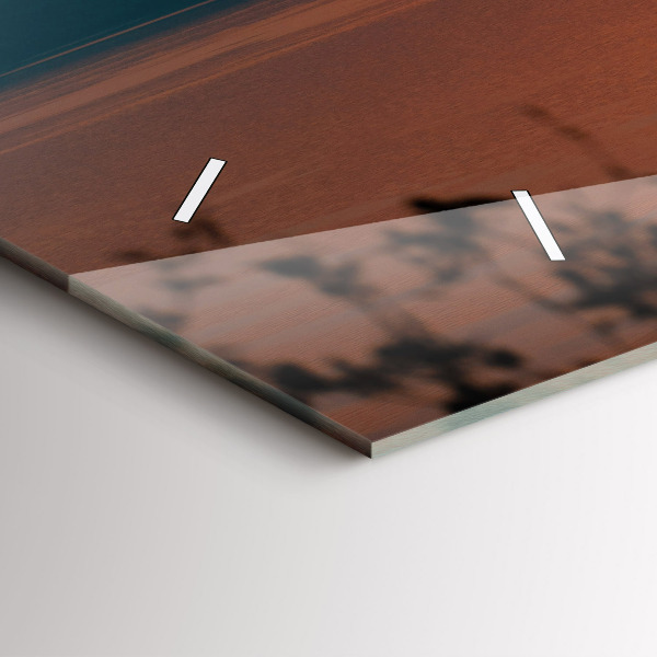 Glass wall clock rectangular Lake Balaton in the evening