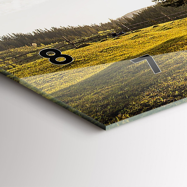 Glass wall clock rectangular A tree on a hill