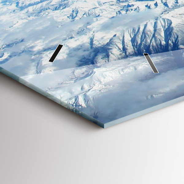 Glass wall clock rectangular Fishing boat in port