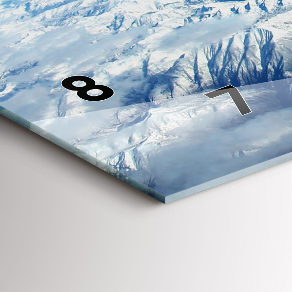 Glass wall clock rectangular Fishing boat in port