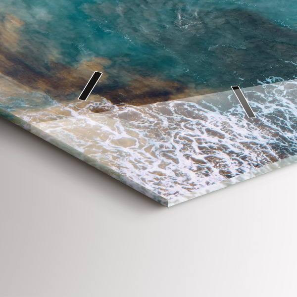 Glass wall clock rectangular Fjords in Costa Blanca