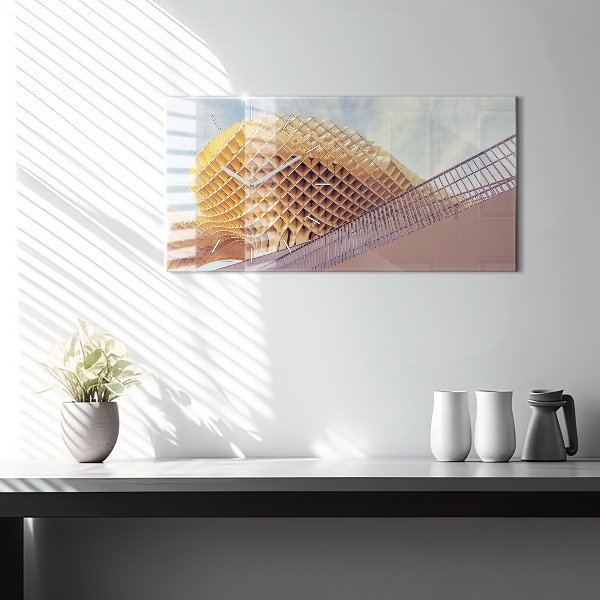 Glass wall clock rectangular Viewpoint in Seville
