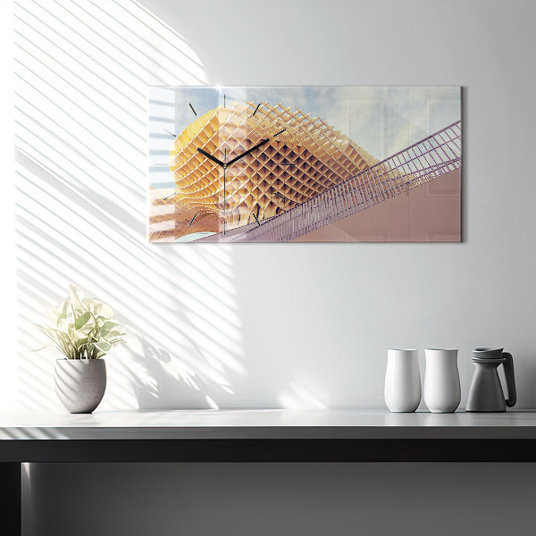 Glass wall clock rectangular Viewpoint in Seville