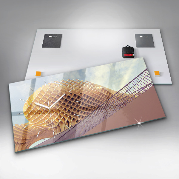 Glass wall clock rectangular Viewpoint in Seville