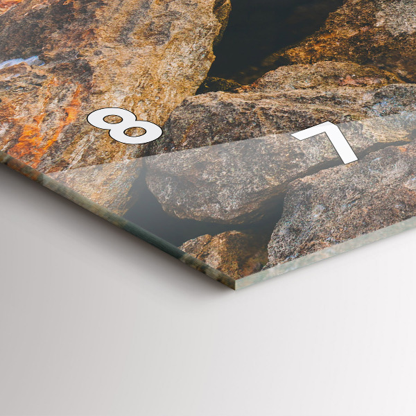 Glass wall clock rectangular Sea landscape