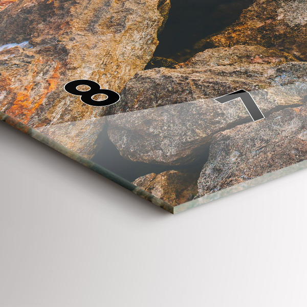 Glass wall clock rectangular Sea landscape