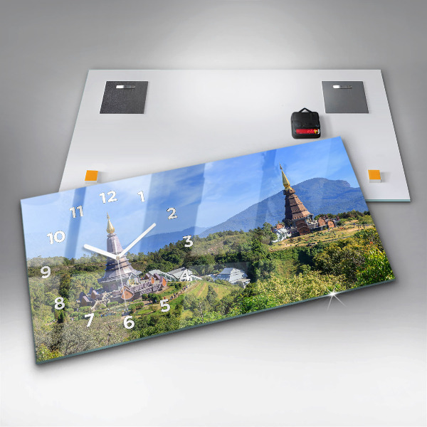 Glass wall clock rectangular Chiang Mai National Park