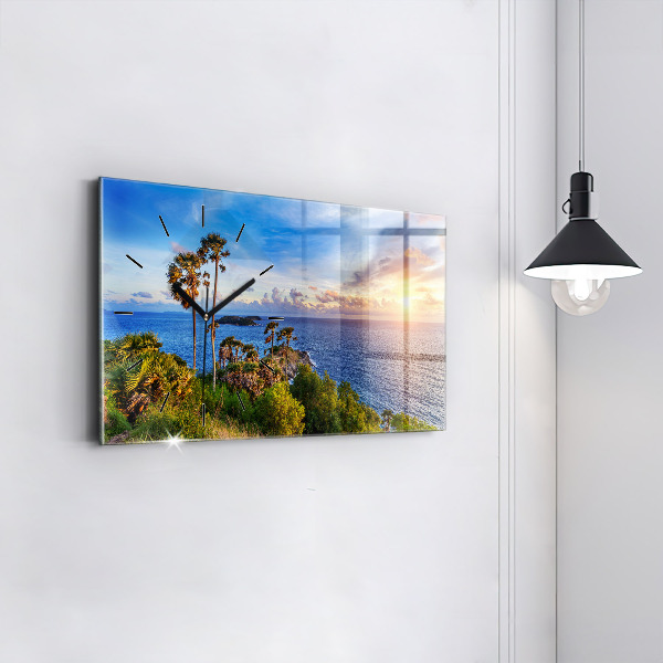 Glass wall clock rectangular Phuket in Thailand