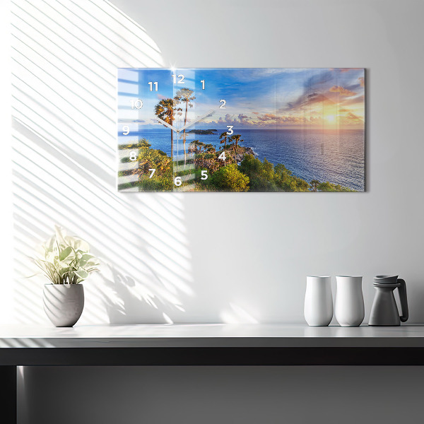 Glass wall clock rectangular Phuket in Thailand