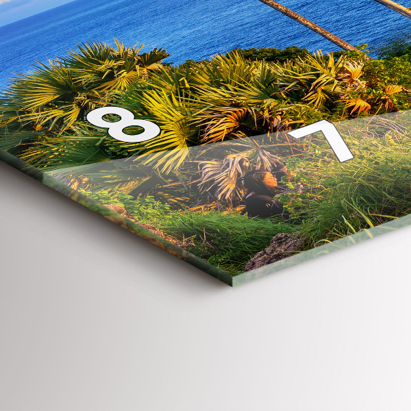 Glass wall clock rectangular Phuket in Thailand