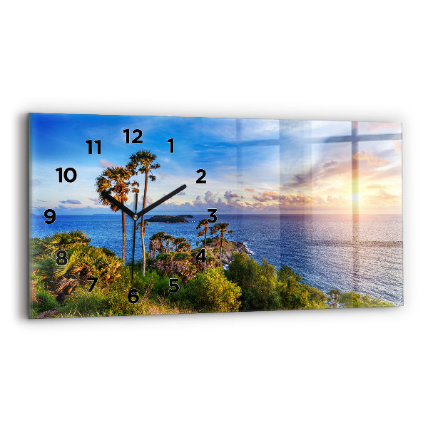 Glass wall clock rectangular Phuket in Thailand
